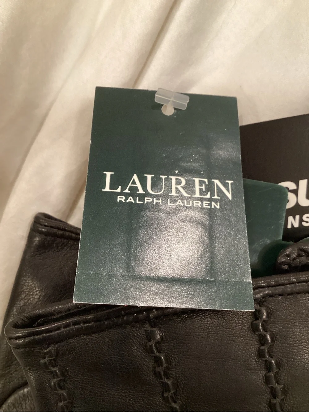 Lauren Ralph Lauren Black Leather Women's Gloves NWTS Large